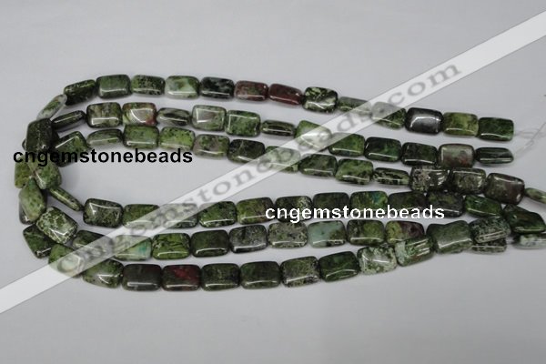 CBG45 15.5 inches 10*14mm rectangle bronze green gemstone beads