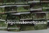 CBG50 15.5 inches 10*14mm flat tube bronze green gemstone beads