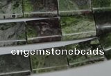 CBG52 15.5 inches 13*18mm flat tube bronze green gemstone beads