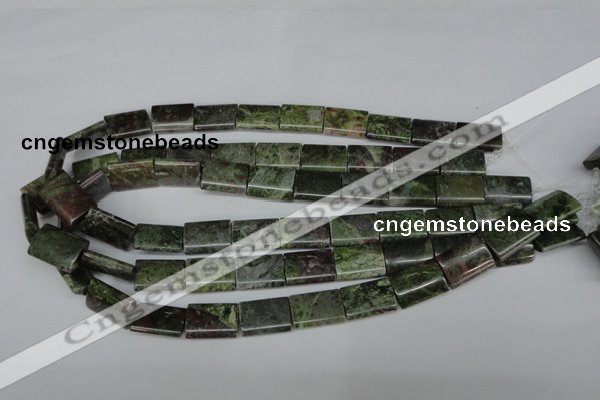 CBG52 15.5 inches 13*18mm flat tube bronze green gemstone beads