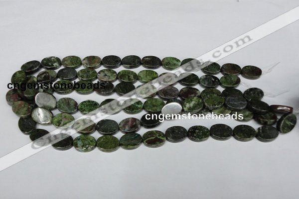 CBG57 15.5 inches 12*16mm oval bronze green gemstone beads