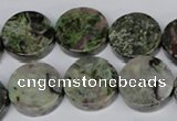 CBG61 15.5 inches 18mm coin bronze green gemstone beads