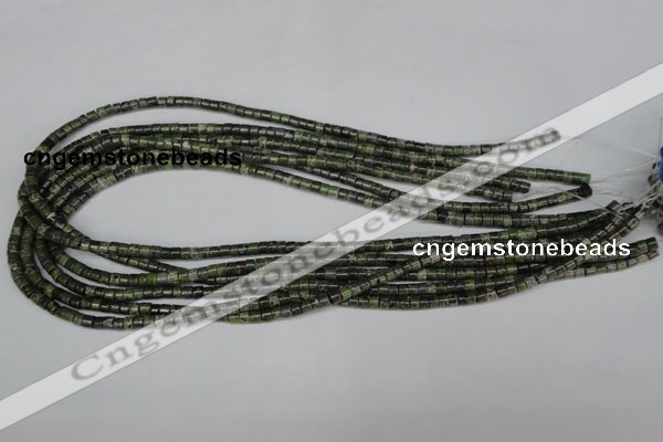 CBG74 15.5 inches 3*4mm heishi bronze green gemstone beads