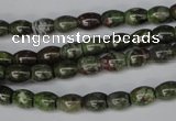 CBG78 15.5 inches 6*7mm rice bronze green gemstone beads