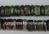 CBG80 15.5 inches 5*14mm & 7*14mm rondelle bronze green gemstone beads