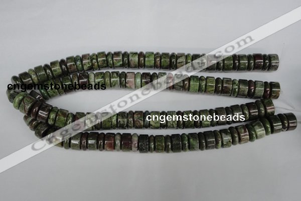 CBG80 15.5 inches 5*14mm & 7*14mm rondelle bronze green gemstone beads