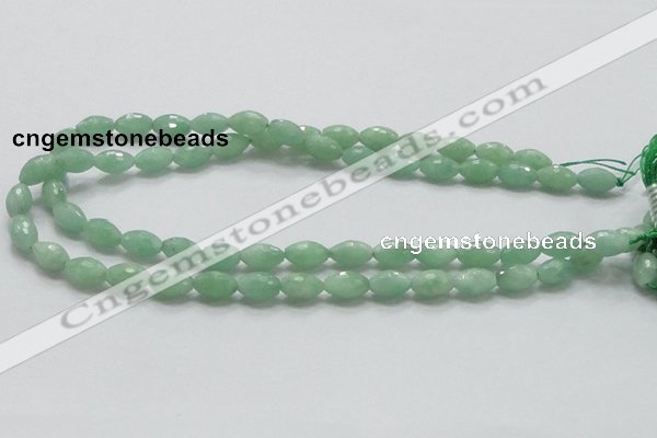 CBJ14 15.5 inches 8*12mm faceted rice jade beads wholesale