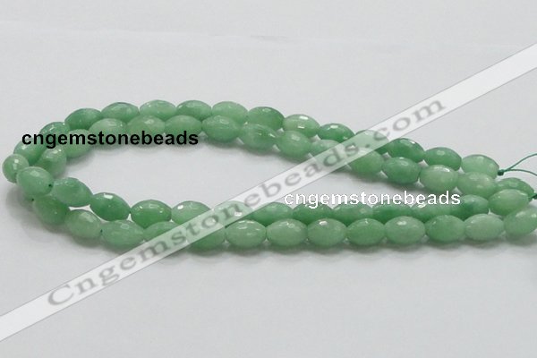 CBJ15 15.5 inches 10*15mm faceted rice jade beads wholesale