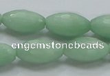 CBJ16 15.5 inches 12*22mm faceted rice jade beads wholesale