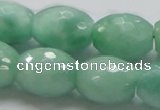 CBJ18 15.5 inches 15*20mm faceted rice jade beads wholesale