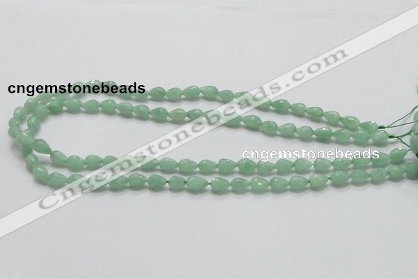 CBJ19 15.5 inches 6*10mm faceted teardrop jade beads wholesale