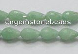 CBJ20 15.5 inches 8*12mm faceted teardrop jade beads wholesale