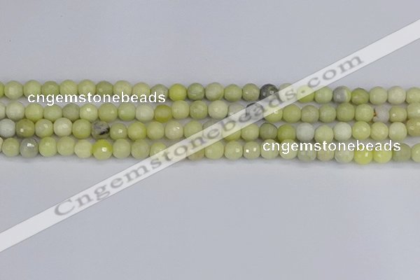 CBJ211 15.5 inches 6mm faceted round Australia butter jade beads