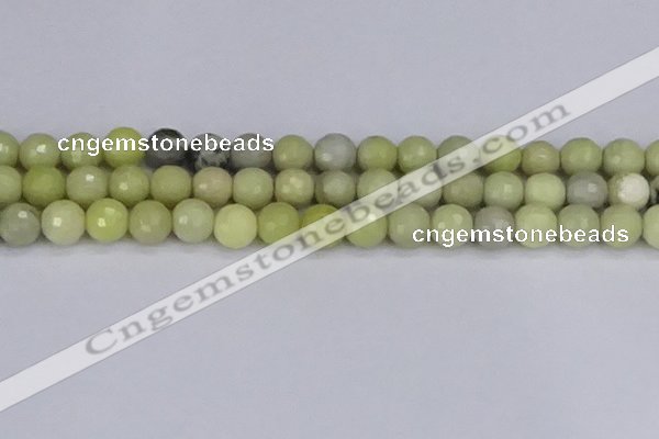 CBJ212 15.5 inches 8mm faceted round Australia butter jade beads