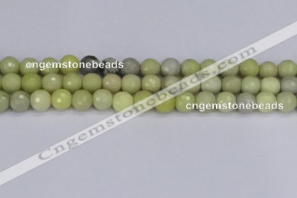 CBJ214 15.5 inches 12mm faceted round Australia butter jade beads