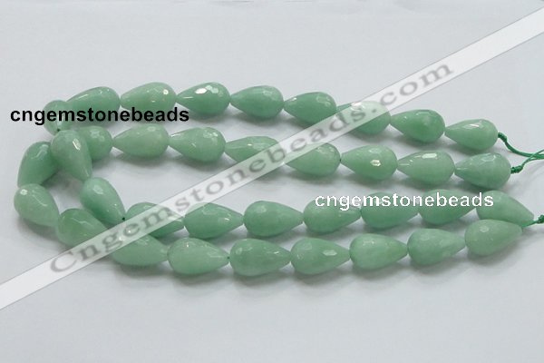 CBJ23 15.5 inches 13*22mm faceted teardrop jade beads wholesale