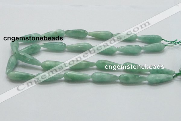 CBJ26 15.5 inches 10*30mm faceted teardrop jade beads wholesale