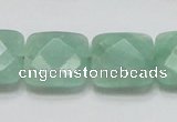 CBJ34 15.5 inches 20*20mm faceted square jade beads wholesale