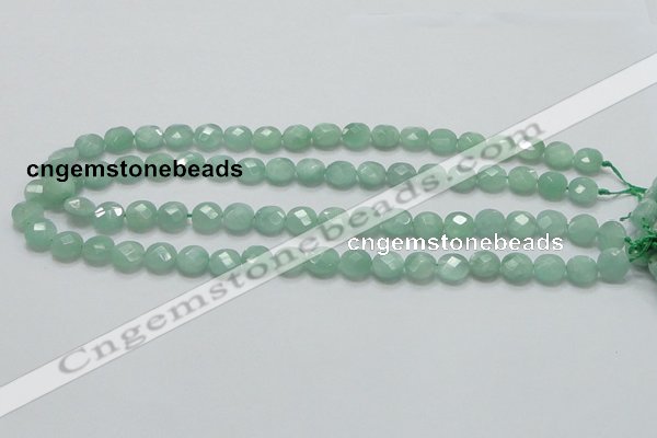 CBJ36 15.5 inches 10mm faceted flat round jade beads wholesale