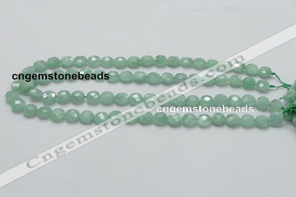 CBJ36 15.5 inches 10mm faceted flat round jade beads wholesale