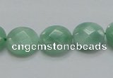 CBJ37 15.5 inches 15mm faceted flat round jade beads wholesale