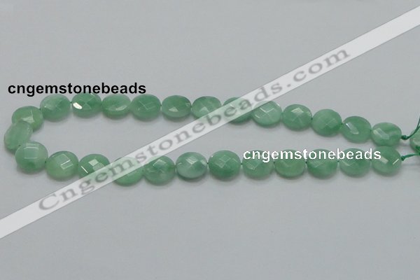 CBJ37 15.5 inches 15mm faceted flat round jade beads wholesale