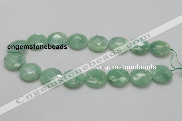 CBJ39 15.5 inches 25mm faceted flat round jade beads wholesale