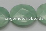 CBJ40 15.5 inches 30mm faceted flat round jade beads wholesale