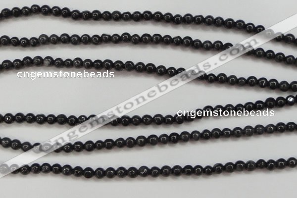 CBJ501 15.5 inches 4mm round black jade beads wholesale