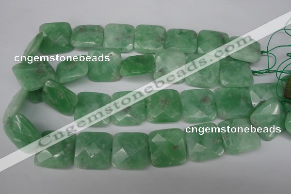 CBJ51 15.5 inches 25*25mm faceted square jade beads wholesale