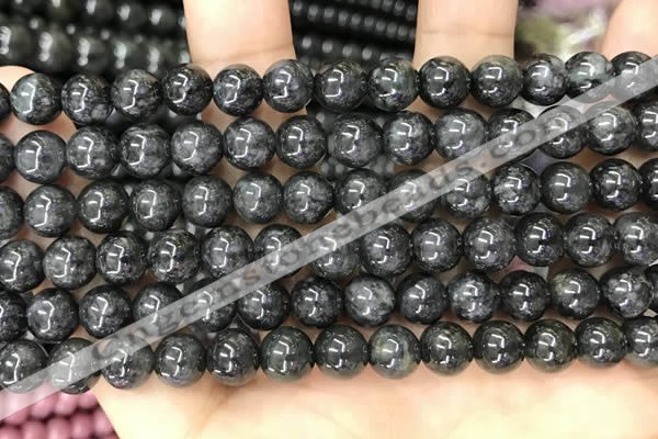 CBJ559 15.5 inches 8mm round black jade beads wholesale