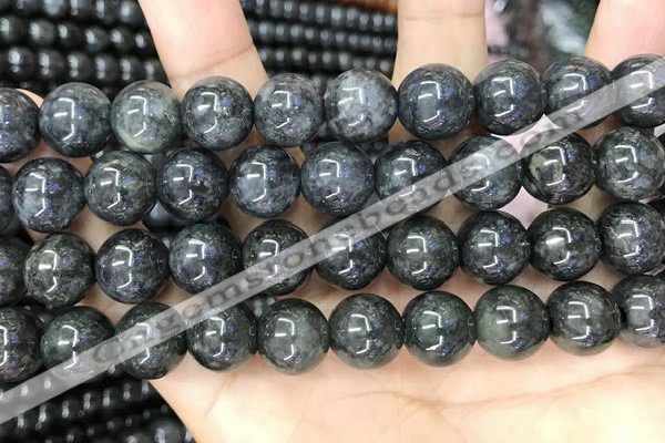 CBJ561 15.5 inches 12mm round black jade beads wholesale