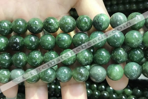 CBJ633 15.5 inches 10mm round Russian green jade beads wholesale