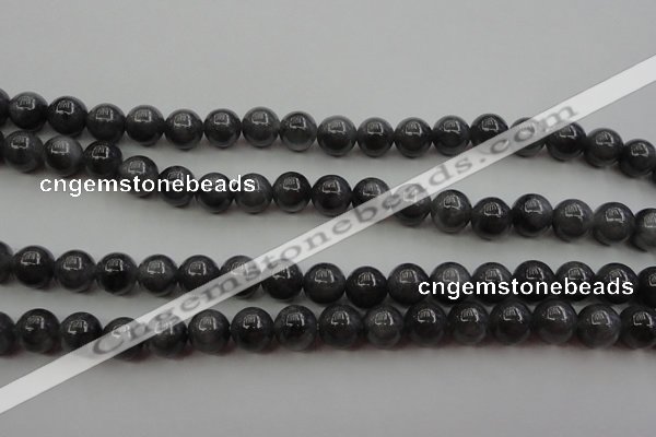 CBJ651 15.5 inches 8mm round black jade beads wholesale