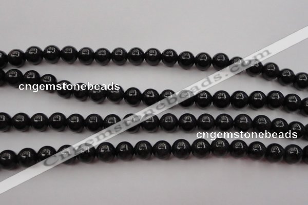 CBJ657 15.5 inches 8mm round black jade beads wholesale