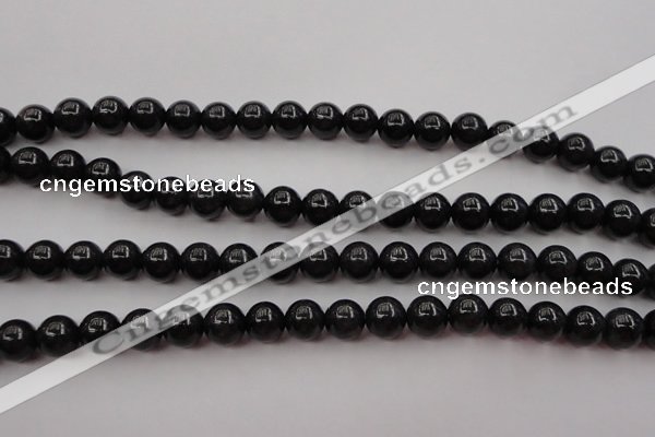 CBJ657 15.5 inches 8mm round black jade beads wholesale