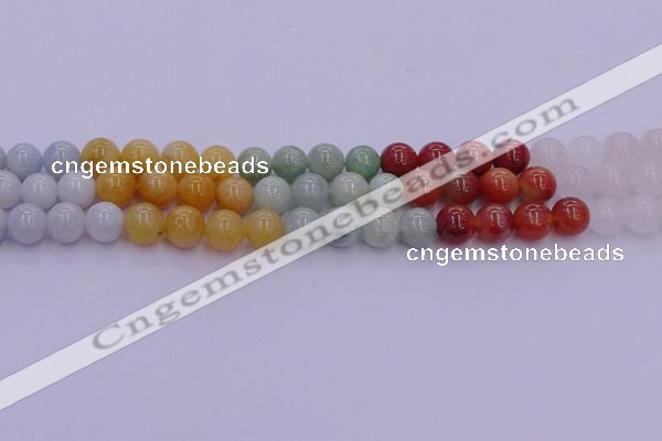 CBJ663 15.5 inches 10mm round mixed jade beads wholesale