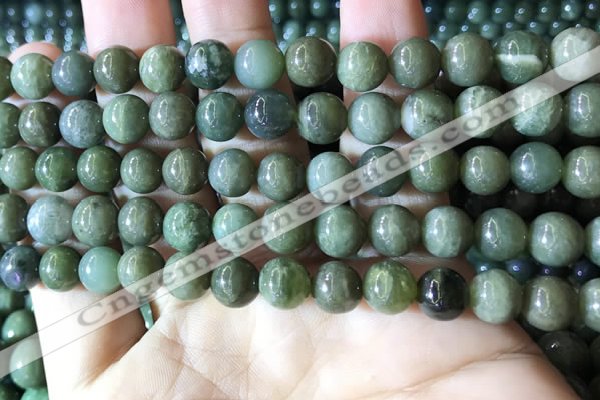 CBJ702 15.5 inches 8mm round green jade beads wholesale