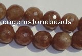 CBQ11 15.5 inches 12mm faceted round strawberry quartz beads