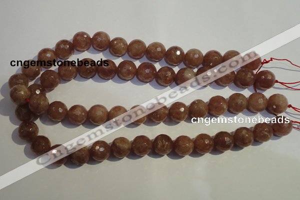 CBQ11 15.5 inches 12mm faceted round strawberry quartz beads