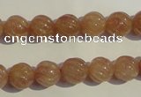 CBQ15 15.5 inches 10mm carved round strawberry quartz beads wholesale