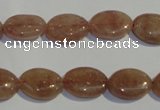 CBQ20 15.5 inches 10*14mm oval strawberry quartz beads wholesale