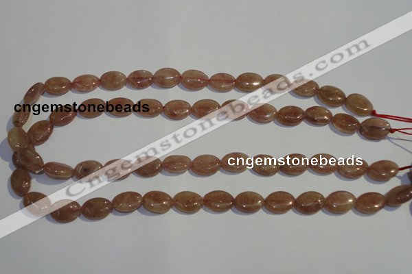 CBQ20 15.5 inches 10*14mm oval strawberry quartz beads wholesale