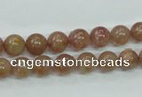 CBQ202 15.5 inches 8mm round strawberry quartz beads wholesale