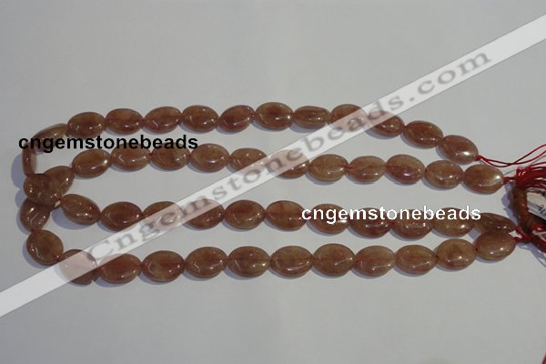 CBQ21 15.5 inches 12*16mm oval strawberry quartz beads wholesale