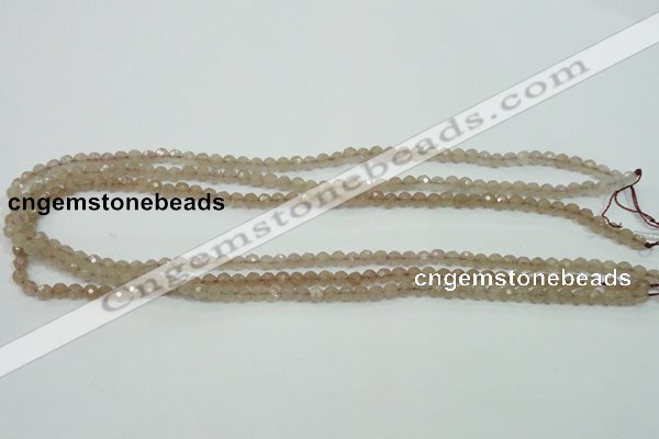 CBQ210 15.5 inches 4mm faceted round strawberry quartz beads