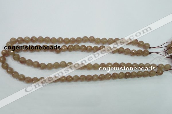 CBQ212 15.5 inches 8mm faceted round strawberry quartz beads
