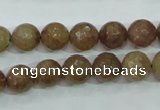 CBQ213 15.5 inches 10mm faceted round strawberry quartz beads