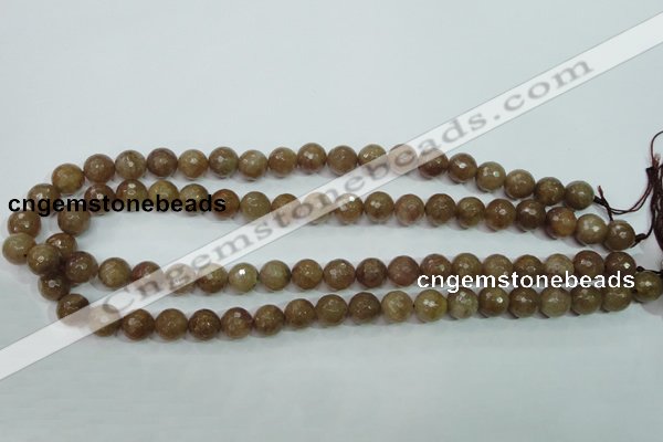 CBQ213 15.5 inches 10mm faceted round strawberry quartz beads