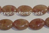 CBQ22 15.5 inches 13*18mm oval strawberry quartz beads wholesale